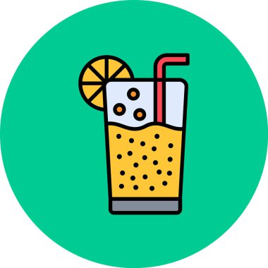 Kokteyl ikonu. Web için kuyruk vektör simgelerinin özet çizimi