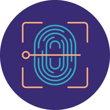 Parmak izi simgesinin vektör illüstrasyonu