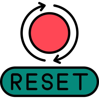 Simgeyi Sıfırla, Basit Renk Vektörü İllüstrasyonu