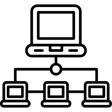 sunucu vektörü ince çizgi simgesi