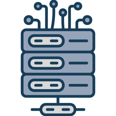 Sunucu. Web simgesi basit illüstrasyon