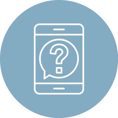 Soru işareti simgesi, vektör illüstrasyonlu akıllı telefon