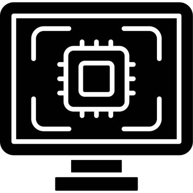 İşlemci simgesi, vektör illüstrasyonu