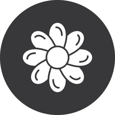 çiçek vektör simgesi. biçim düz sembol, gri renk, yuvarlak açılar, beyaz arkaplan.