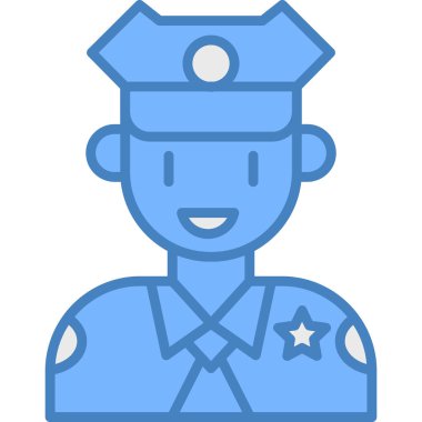 Polis. Web simgesi basit illüstrasyon