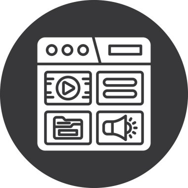 Web tasarımı ve geliştirme hattı vektör simgesi, web sitesi ve grafik illüstrasyonu