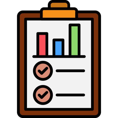 Kontrol listesi vektör simgesiyle çizelge