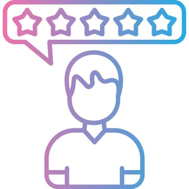 Müşteri derecelendirme simgesi, vektör çizimi basit tasarım