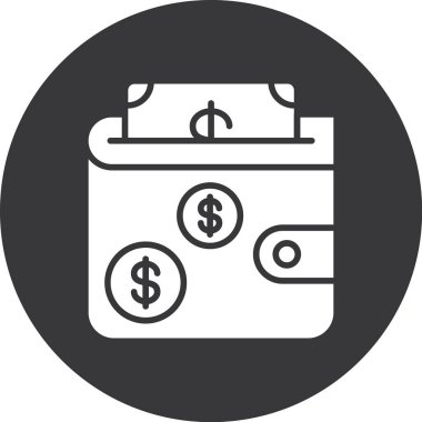 Cüzdan Simgesi, Basit Renk Vektörü İllüstrasyonu