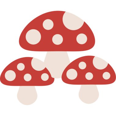 Mantar vektör simgesi. Beyaz arkaplanda izole edilmiş vektör illüstrasyonu.