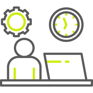 İş yönetimi ikonu. İnce çizgi tasarımı. vektör illüstrasyonu.