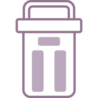 Çöp kutusu, vektör illüstrasyonu, beyaz arkaplanda izole