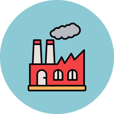 Fabrika simgesi, vektör illüstrasyonu