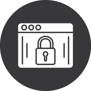 Kilit vektör glif simgesi