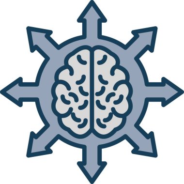 Beyin. Web simgesi basit illüstrasyon