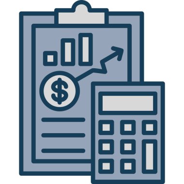 Dolar işareti simgesi, vektör illüstrasyonlu hesap makinesi