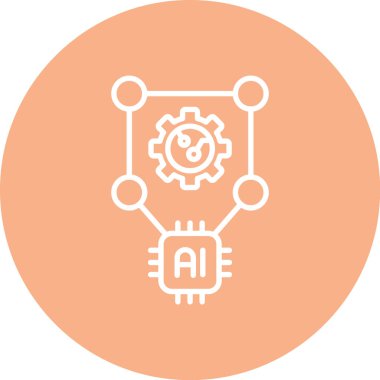 ai düz simge, vektör, illüstrasyon