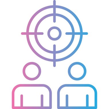 İş hedefi simgesi, vektör illüstrasyonu