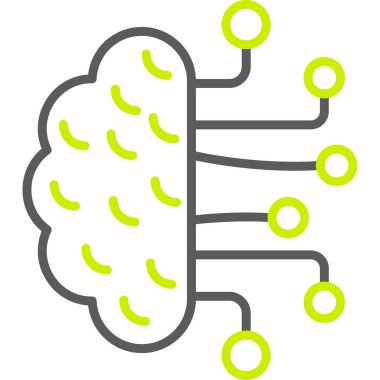 Beyin simgesi, vektör illüstrasyonu basit tasarım