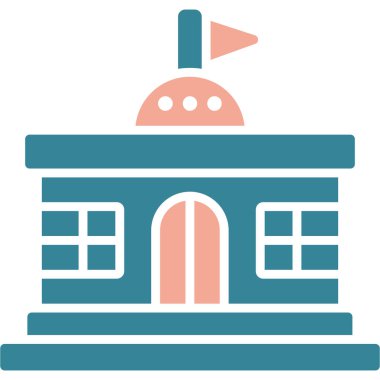 Bina. Web simgesi basit illüstrasyon