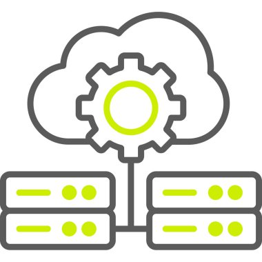 bulut hesaplama vektör simgesi modern illüstrasyon