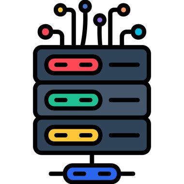 ağ sunucu simgesi. outline sunucu vektör simgesi rengi düz izole