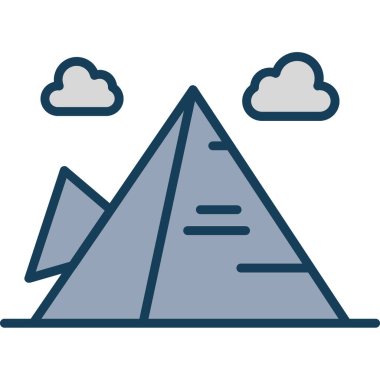 piramitler simgesi. Mısır piramitleri simgelerinin basit bir çizimi. Web tasarımı