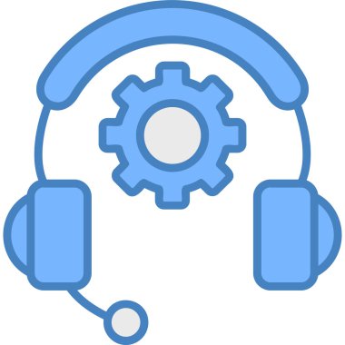 Düz biçimli kulaklık müşteri simgesini destekle