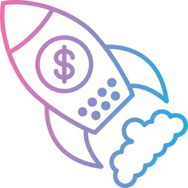 Roket başlatma simgesini doldurulmuş - ana hatlar biçiminde başlat