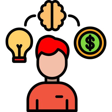 Fikir simgesi vektör illüstrasyonu