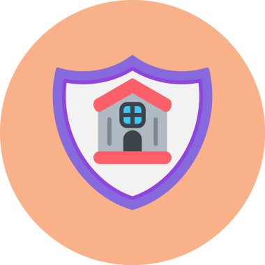 Sigorta Simgesi, Basit Renk Vektörü İllüstrasyonu