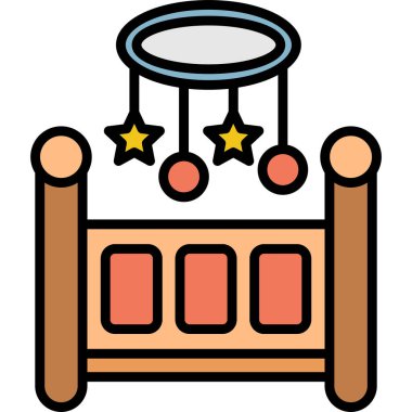 Sirk eğlence ikonu. ana hatlı eğlence sirki vektör simgesi rengi düz izole