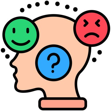 Beyin düşünme simgesi renk dolu vektör