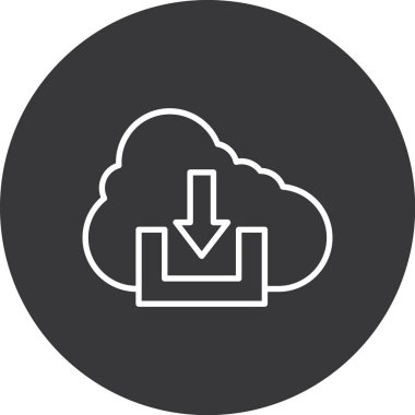 bulut indirme simgesi, vektör illüstrasyonu