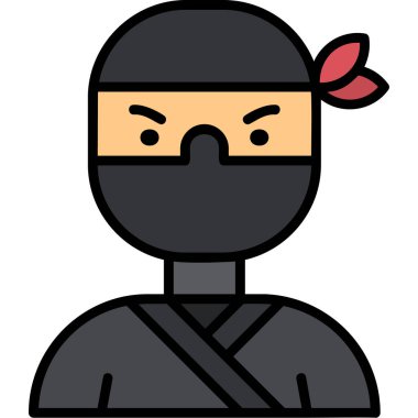 Ninja adam ikonu. vektör illüstrasyonu