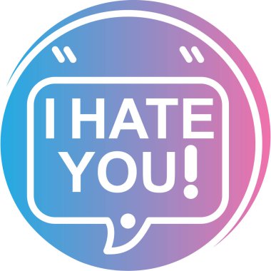 Nefret etiketlerinden nefret ederim. metin ile konuşma balonu.