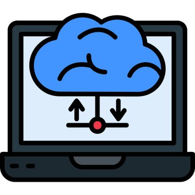 Bulut hesaplama veri simgesi - taslak biçimi