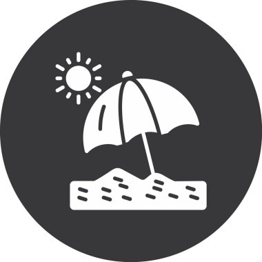 şemsiye simgesi vektör illüstrasyonu