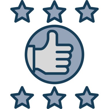 derecelendirme yıldızları simgesi, vektör, illüstrasyon