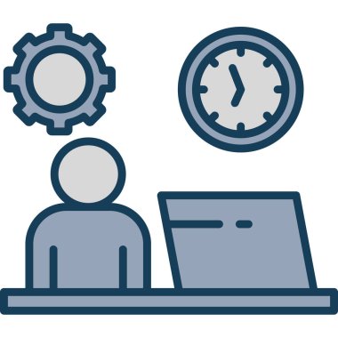 Beyaz arkaplanda iş yönetimi düz vektör simgesi