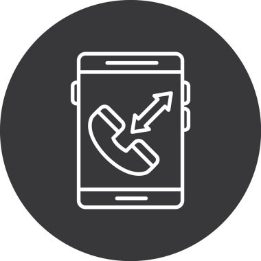 Arama işareti simgesi olan akıllı telefon, vektör illüstrasyonu