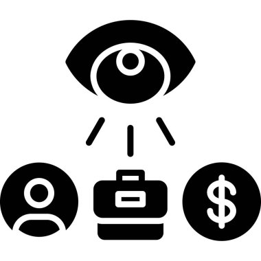 Dolar ikonlu göz. vektör illüstrasyonu