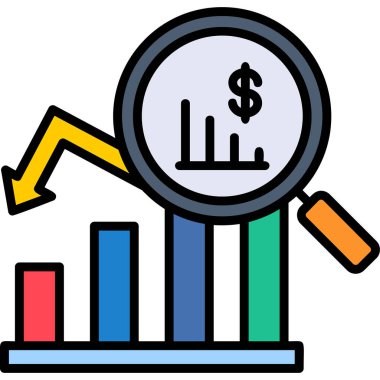 iş büyümesi simgesi renk ana hatları vektörü
