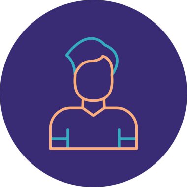 avatar erkek kullanıcı simgesi rozet biçiminde