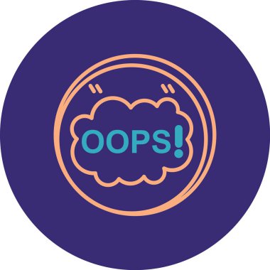 Ups 'u gösteren bir işaret. Bir şeyin durumu hakkında iş fikri metni ya da asimetrik şekilleri yanlış yorumlaması. soyut dijital bulut tasarımı