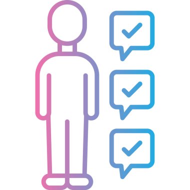 Müşteri geri bildirim simgesi. Web tasarımı için müşteri vektör simgesi taslağı