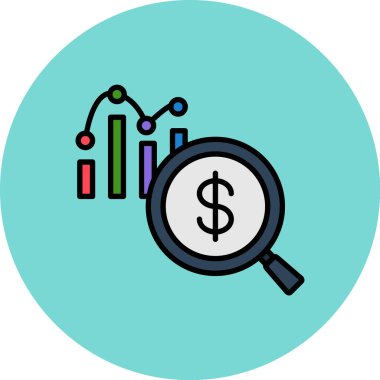 analiz analizi renk ikonu vektör illüstrasyonu