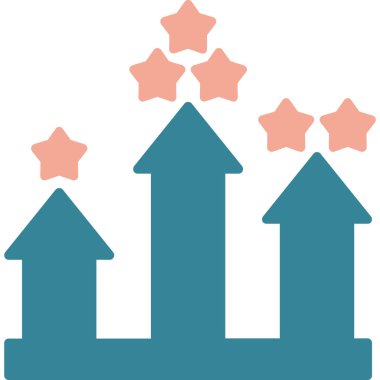 iş büyümesi grafiği simgesi düz stil