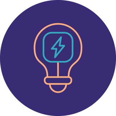 Elektrikli ampul simgesi, vektör çizim