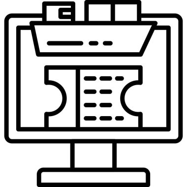 İş bürosu simgesi vektör illüstrasyonu